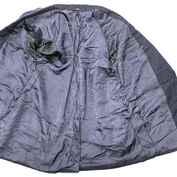 Brooks Brothers Sport Suit Jacket Blazer Mens 44R Wool Blue Pinstripe USA Stripe - Picture 5 of 7